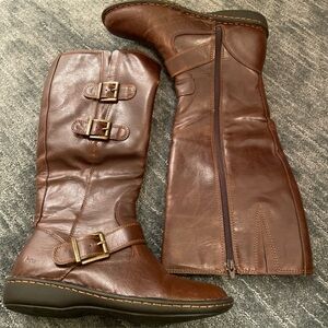 Womens Boc 8.5M Brown Boots W Buckles Man Made Material Vegan Leather